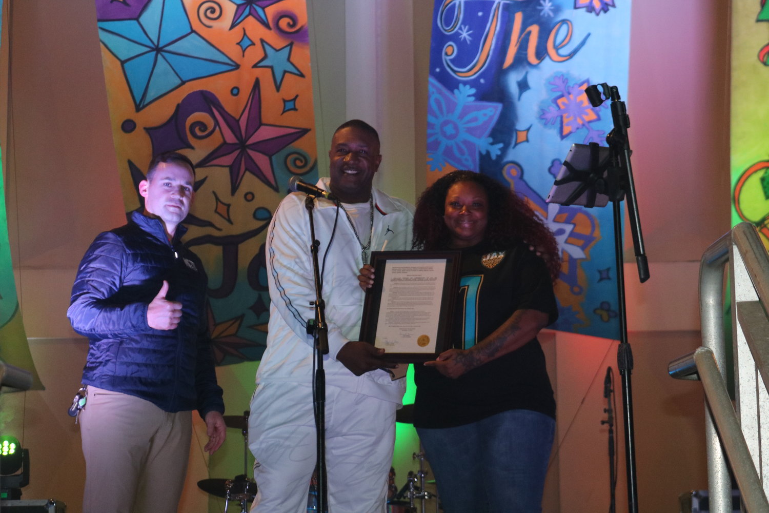 Jacksonville City Councilman Rory Diamond presented Sterling’s children, Tonya and Rod Joyce, with a proclamation recognizing him as the “unofficial mayor of Jacksonville Beach.”